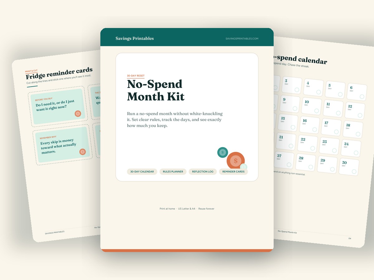 No-Spend-Monat-Kit printable preview