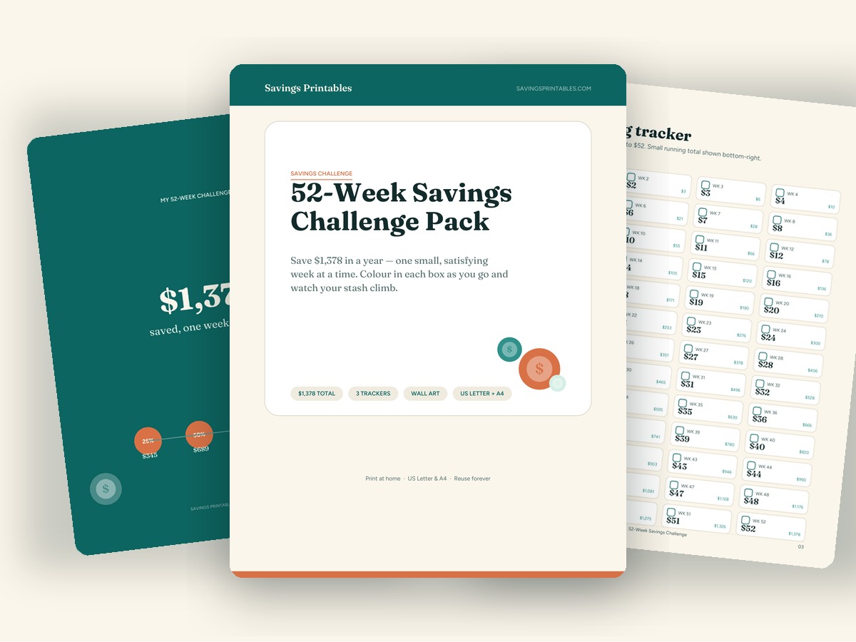 52-Wochen-Sparchallenge-Paket printable preview
