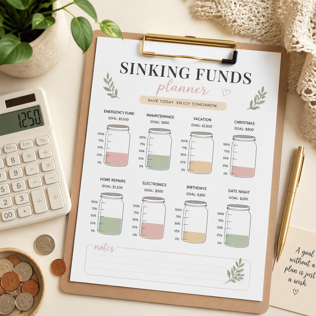 Sinking Funds Planner printable preview